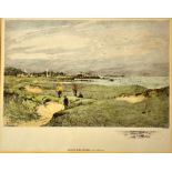 Smart, John RSA (after) ‘Machrihanish 1st Hole out’ colour golf print from the engraving by Aikman