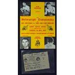 1964 Welterweight Championship of Great Britain & The British Empire Boxing Programme and Ticket