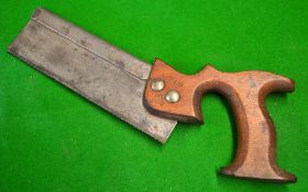 R Forgan St Andrews Tenon hand saw; stamped R Forgan c/w Prince of Wales Feathers to the wooden