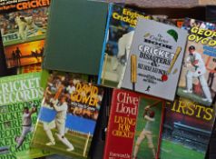 Varied Selection of Cricket Books to include The Joy of Cricket, Cricket Firsts, David Gower,