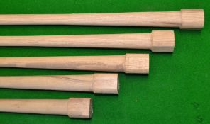 5x new full length wood shaft blanks - overall 45”