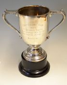 1929 Royal Calcutta Golf Club silver golf trophy - engraved “Centenary Cup 1929-H Graham Smith-Old