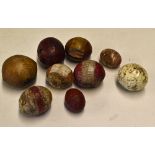 Selection of ‘Le soule’ or ‘Choule’ Balls in various sizes all appear in wood, condition mixed.