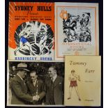 1939 Tommy Farr v Clarence ‘Red’ Burman Boxing Programme entitled ‘Sydney Hulls presents