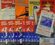 1940s and 50s Speedway Programmes a mixed selection to include Belle Vue, West Ham, International