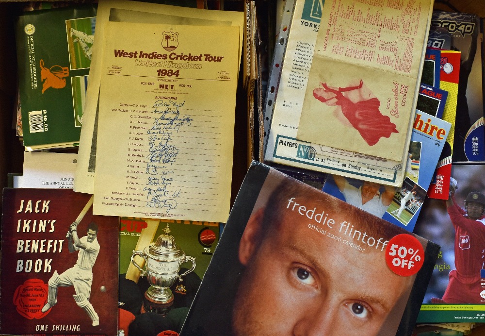 Quantity of Various Cricket Programmes and magazines mainly 1980s to modern day includes Lancashire,