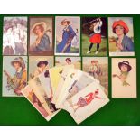 Collection of early 1900’s Glamour Golfing postcards (20): The Gibson Company New York; Edward