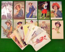 Collection of early 1900’s Glamour Golfing postcards (20): The Gibson Company New York; Edward