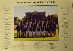 1998/99 Signed Cricket England Tour Team Photograph: In colour for the tour Australia signed in