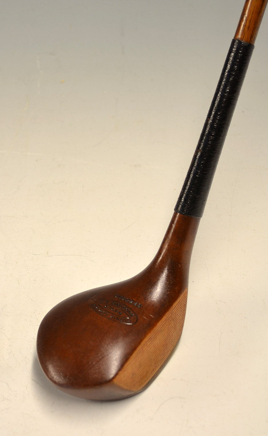 Fine Murray Lurcock Maidstone brown stained persimmon late scare neck driver – c/w makers shaft