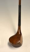 Fine Auchterlonie scare neck brassie – with full wrap over brass sole plate - stamped to the head “