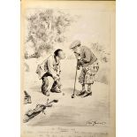Bert Thomas (1883 – 1966) “A FRAME UP” original pen and ink golf cartoon signed by the artist with