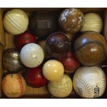 Mixed Selection of Various Sports Balls to include Cricket, Baseball, Softball, Rounders, an