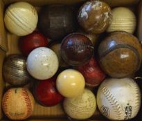 Mixed Selection of Various Sports Balls to include Cricket, Baseball, Softball, Rounders, an