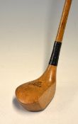 R Forgan St Andrews golden dog wood driver – with original hide grip with underlisting