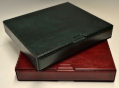 2x Postcard Albums both with 40 sleeves with black slips - both to hold 320 postcards c/w matching