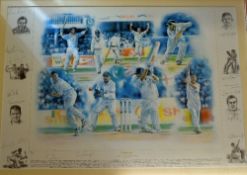 2001 ‘Victorious England to Pakistan and Sri Lanka Winter’ Signed Cricket Print limited edition