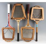 Selection of Wooden Tennis Rackets to include A Dunlop “Maxply” marked “A Dunlop Production”