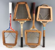 Selection of Wooden Tennis Rackets to include A Dunlop “Maxply” marked “A Dunlop Production”