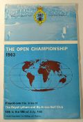 1963 Official Open Golf Championship programme - played at Royal Lytham and St Anne’s on 10th-12th