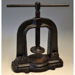 Vic Cast Iron Guttie Golf Ball Bench press - horseshoe shaped mounted overall 12”h x 11”w x 6” d (