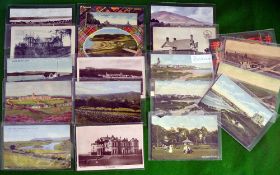 Collection of various Scottish (12) and Irish golf club postcards from the early 1900s onwards (