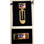 2004 Ryder Cup Enamel Money Clip and book mark (2): Played at Oakland Hills Golf Club won by