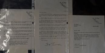 Fred S Trueman Hand Signed Personal Letters 1984 to Mr D Smith thanking him for his assistance