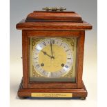2000 PGA Golf Cup Match presentation bracket clock – with brass engraved plaque inscribed “Given