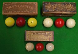 Selection of Crystalate Billiard Balls to include 2x sets of 2x white and 1x red balls within ‘