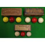 Selection of Crystalate Billiard Balls to include 2x sets of 2x white and 1x red balls within ‘