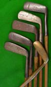 6x various metal and brass putters – J Campbell Prestwick Brass Gem, Hugh McInnes, A Hunter Accurate