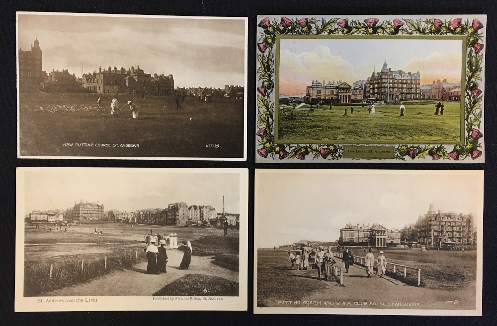 4x early St Andrews New Putting Golf Course and other views of the links c.1910 – incl 2x Fletcher &