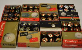 48x Dunlop 65 wrapped golf balls – in 7x various size makers original retail boxes