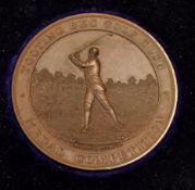 1890 Tooting Bec Golf Club Bronze Medal: the obverse embossed with a Period Golfer and with