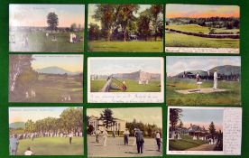 Early USA Golf Club postcards from 1906 onwards (9) - Bar Harbor (2), Manchester Vermont (2), Lake