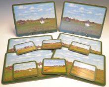 6x Royal St George’s Golf Club table place mats: from the original by Bill Waugh together with a set