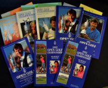 8x Official Open Golf Championship Programmes et al 1982 onwards: for 1982, 1987, 1988, 1991 x2,