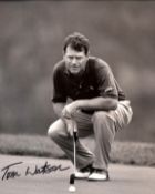 Tom Watson 5x Open Golf Champion hand signed colour photograph - 10 x 8 signed boldly to the front