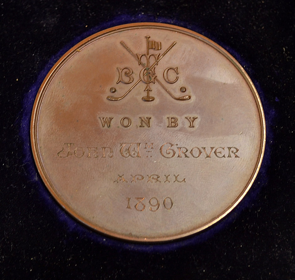 1890 Tooting Bec Golf Club Bronze Medal: the obverse embossed with a Period Golfer and with - Image 2 of 2