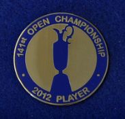 2012 Open Golf Championship Players Enamel Badge: played at Royal Lytham St Anne’s GC and won by