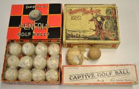 Selection of Golf Balls, Boxes and related items – 12x Penfold Ace wrapped golf balls in makers