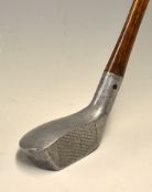 An unusual unnamed small mallet style alloy driver with short stout bore thro’ hosel - diamond