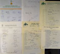 Selection of Cricket Signed Team Sheets To include 1976-77 MCC Tour to India, Sri Lanka and