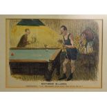 Interesting Billiard Prints and Postcard to include ‘Heat-Wave Billiards – Fastidious Guest – “I