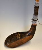 J Heron Worplesdon Golf Club Woking late longnose scare head persimmon putter c.1912 - with replaced