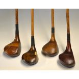 4x large headed lofted golf woods – 2x brassies Forgan Scotia and Geo Smith Lossiemouth, 2x spoons