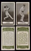 c.1926 Famous Cricketers Gallaher Ltd Cigarette Cards a complete set of 100 cards in black and