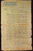 Napoleons Orders for a military post – German 1806 Printed Order of the Day issued in name of