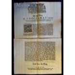 Charles II Broadside - By the King a Proclamation Commanding the immediate Return of all His